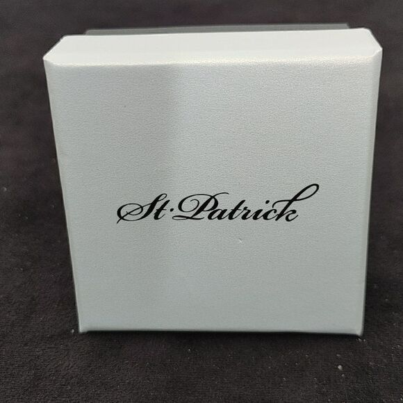 MEN'S ST. PATRICK RUST/ SILVER DIAGONAL PATTERN CUFF LINK. - Picture 3 of 3